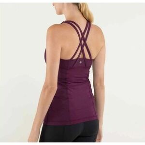 Lululemon Women’s Warrior 1 Tank Yoga Gym Workout Running Berry Purple Size 6